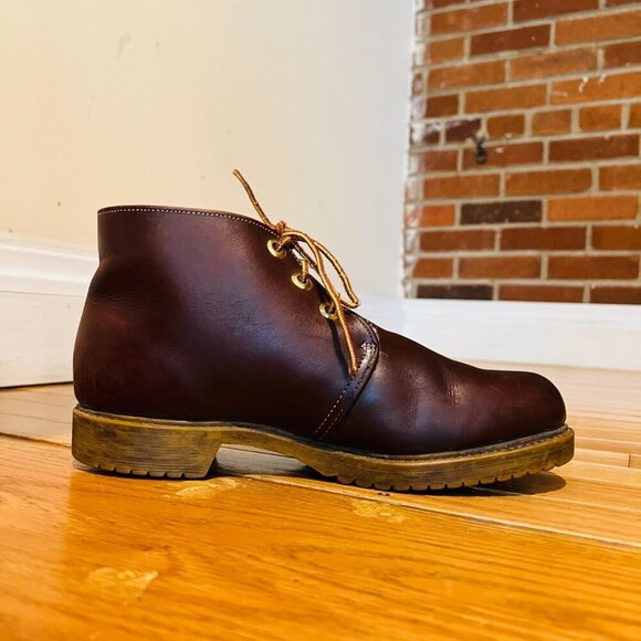 VTG Timberland USA Brown Leather ankle Boots Sherpa Lined Oil Resistant Women's - Picture 4 of 16